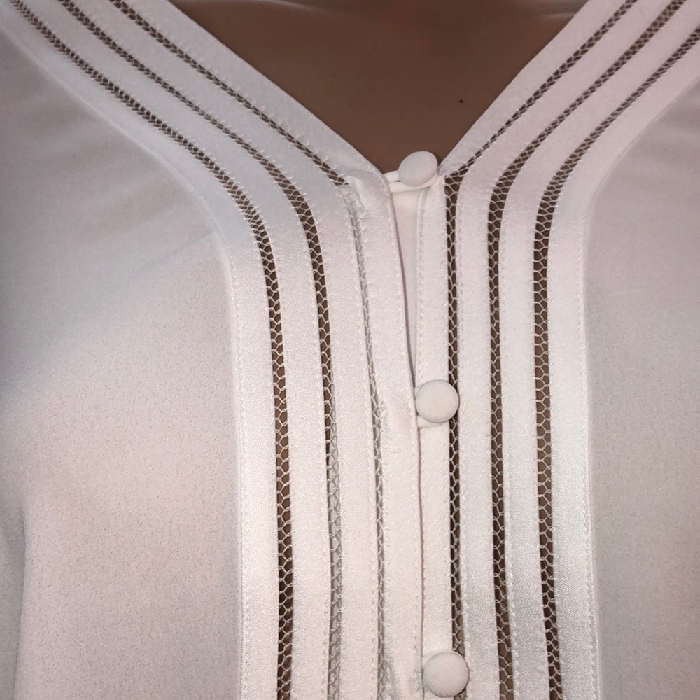 Express Cream Boxy Buttoned Top - Picture 6 of 6